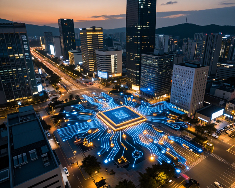 Futuristic Seoul Tech Landscape
