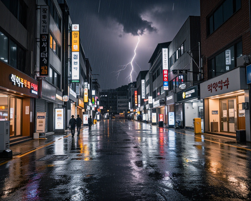 Heavy Monsoon Rain in Seoul
