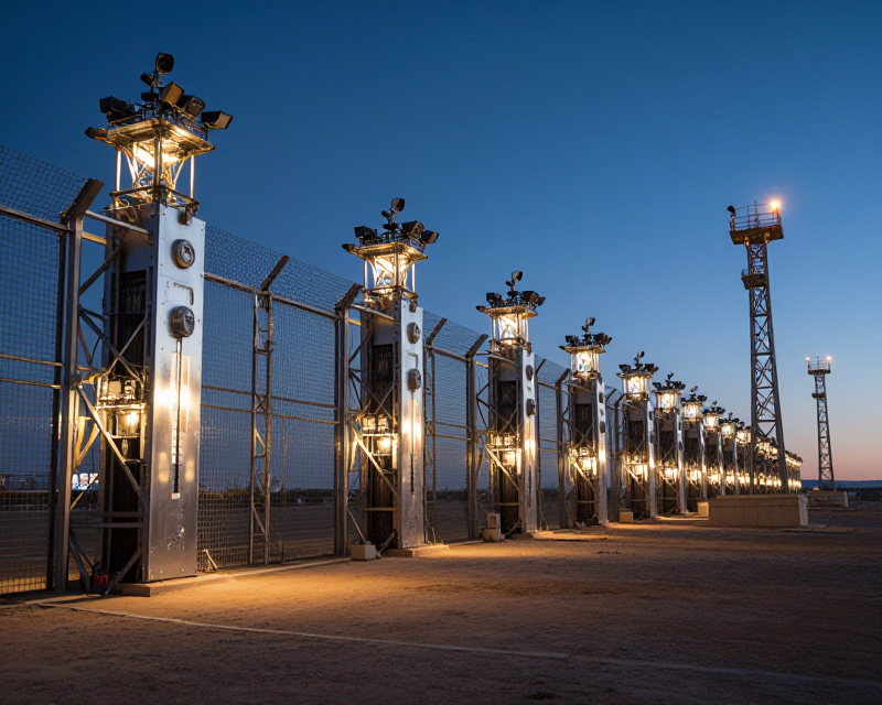 High-tech Smart Wall at Dusk